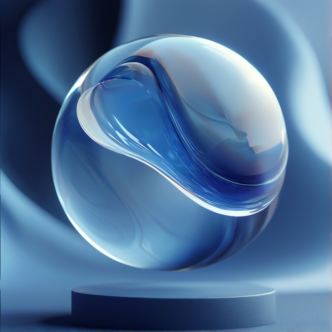 Glossy Blue Marble Sphere