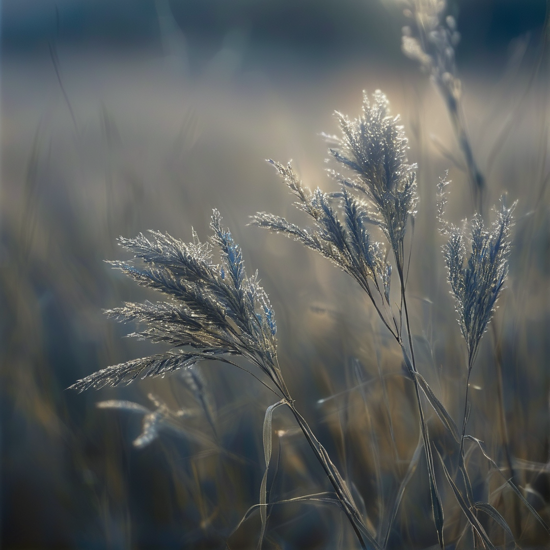Backlit Wild Grasses