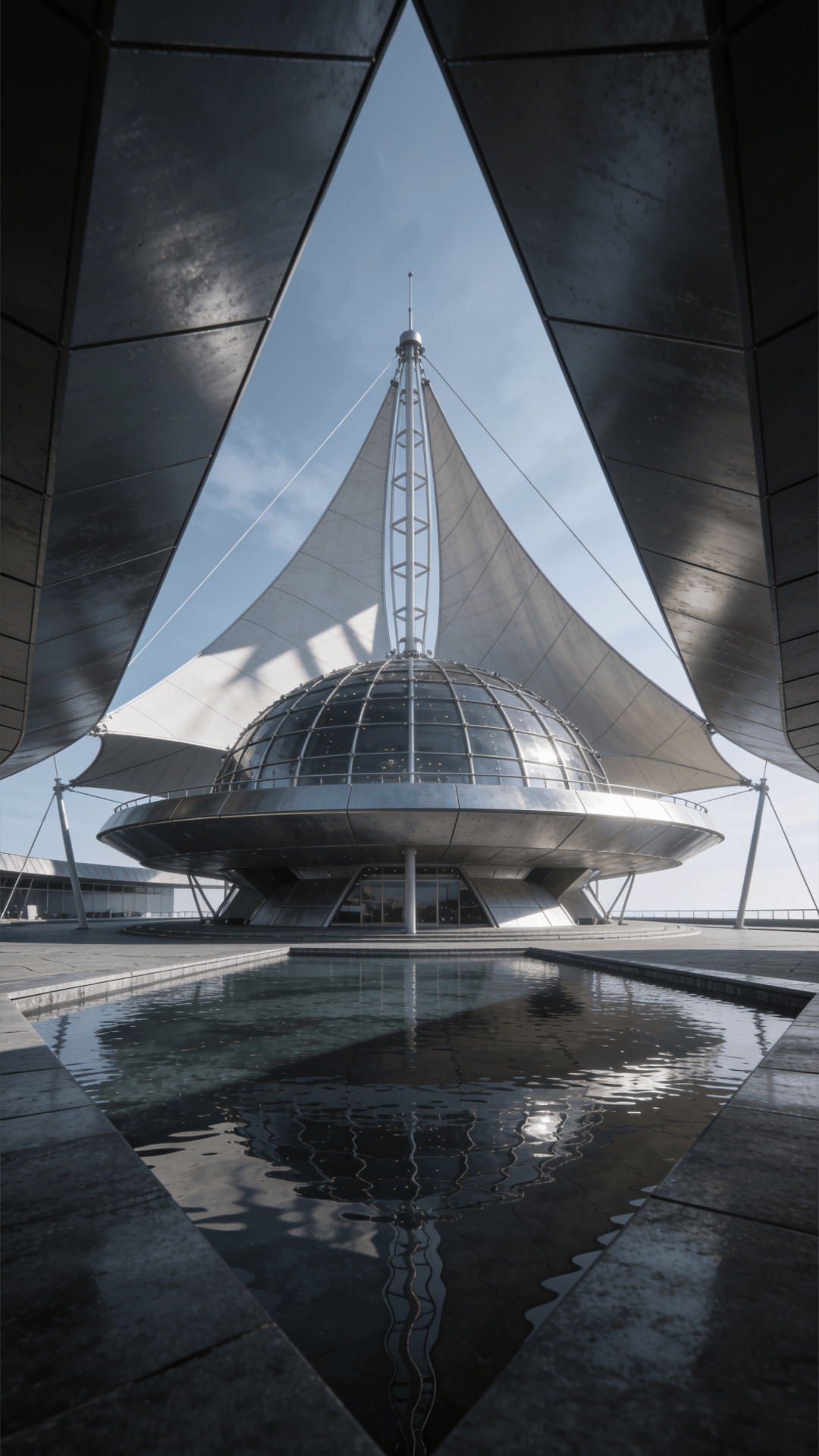 Observatory with Tensile Structure — Reflecting Pool