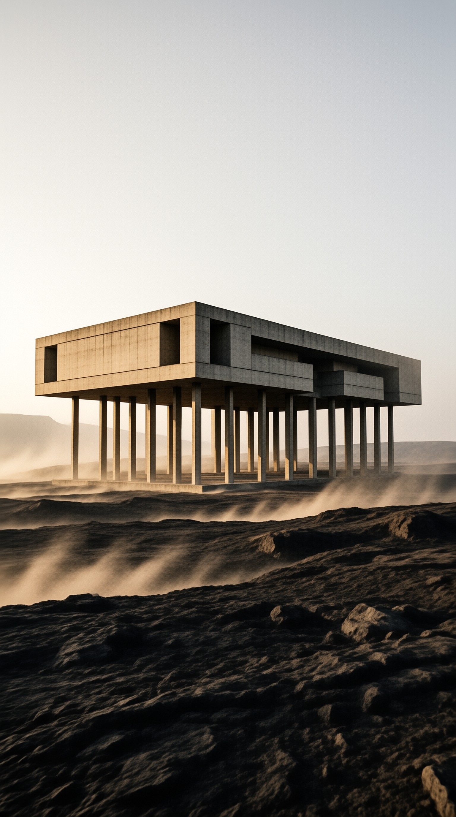 Brutalist Pavilion in Desert