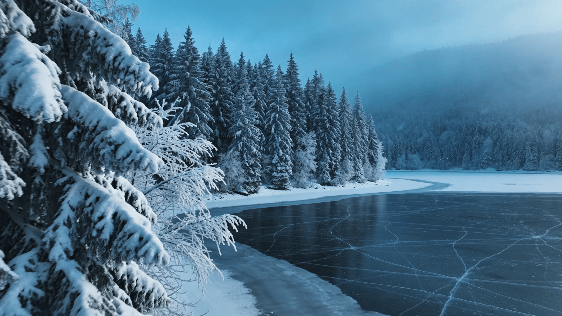 Winter Wonderland in Blue Hour Light