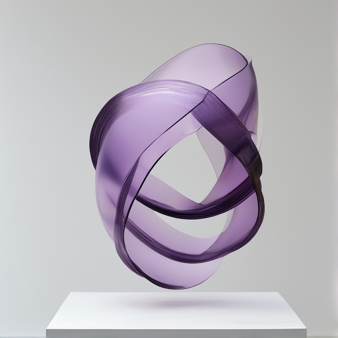 Purple Ribbon Sculpture