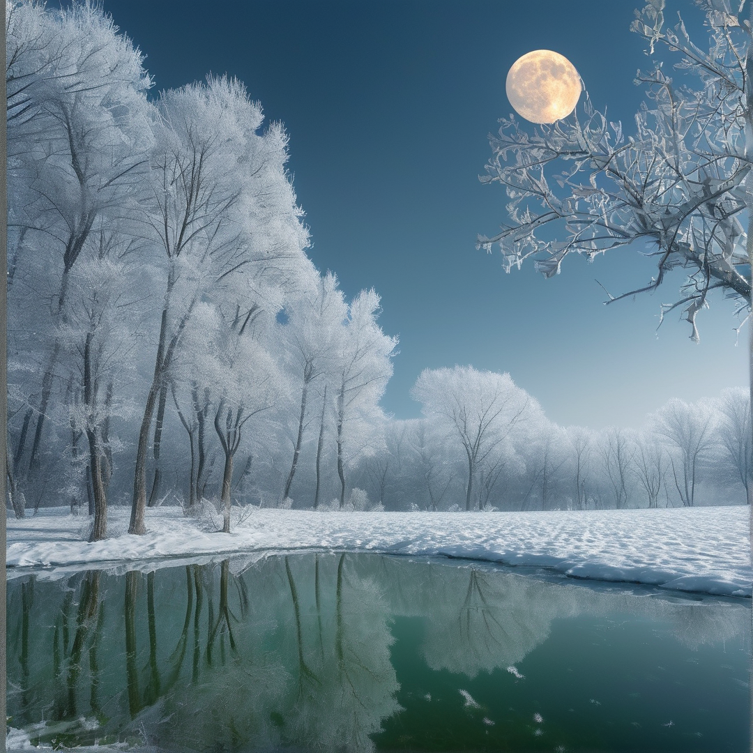 Frosty Moonlit Landscape