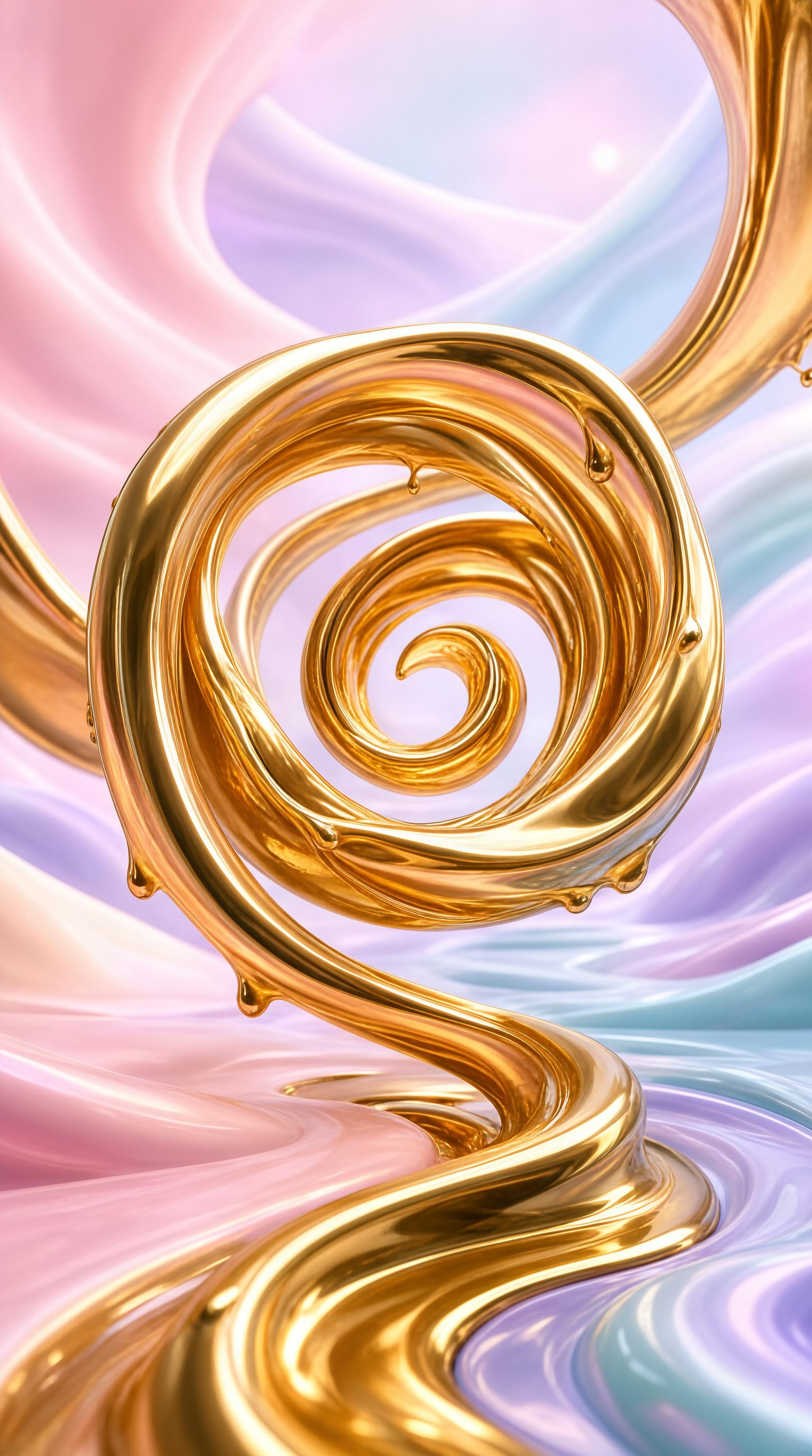 Golden Spiral Liquid Art