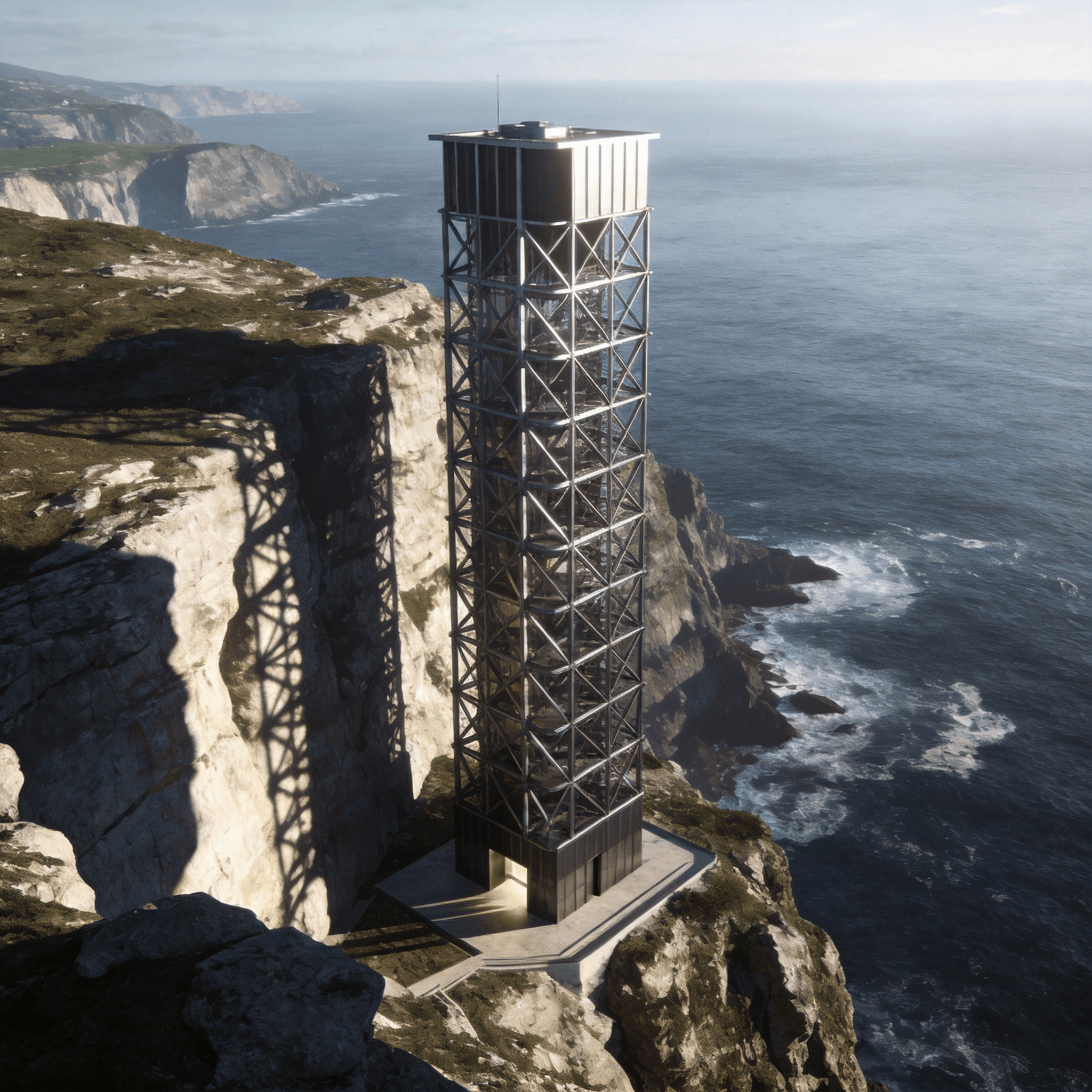 Tower with Steel Frame — Coastal Cliff