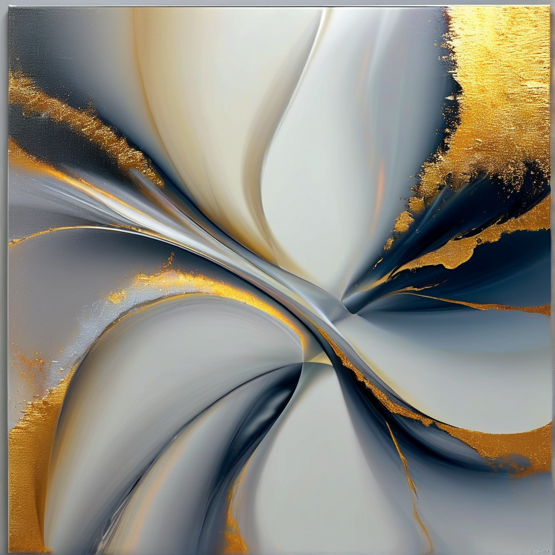 Abstract Gold and Silver Swirl