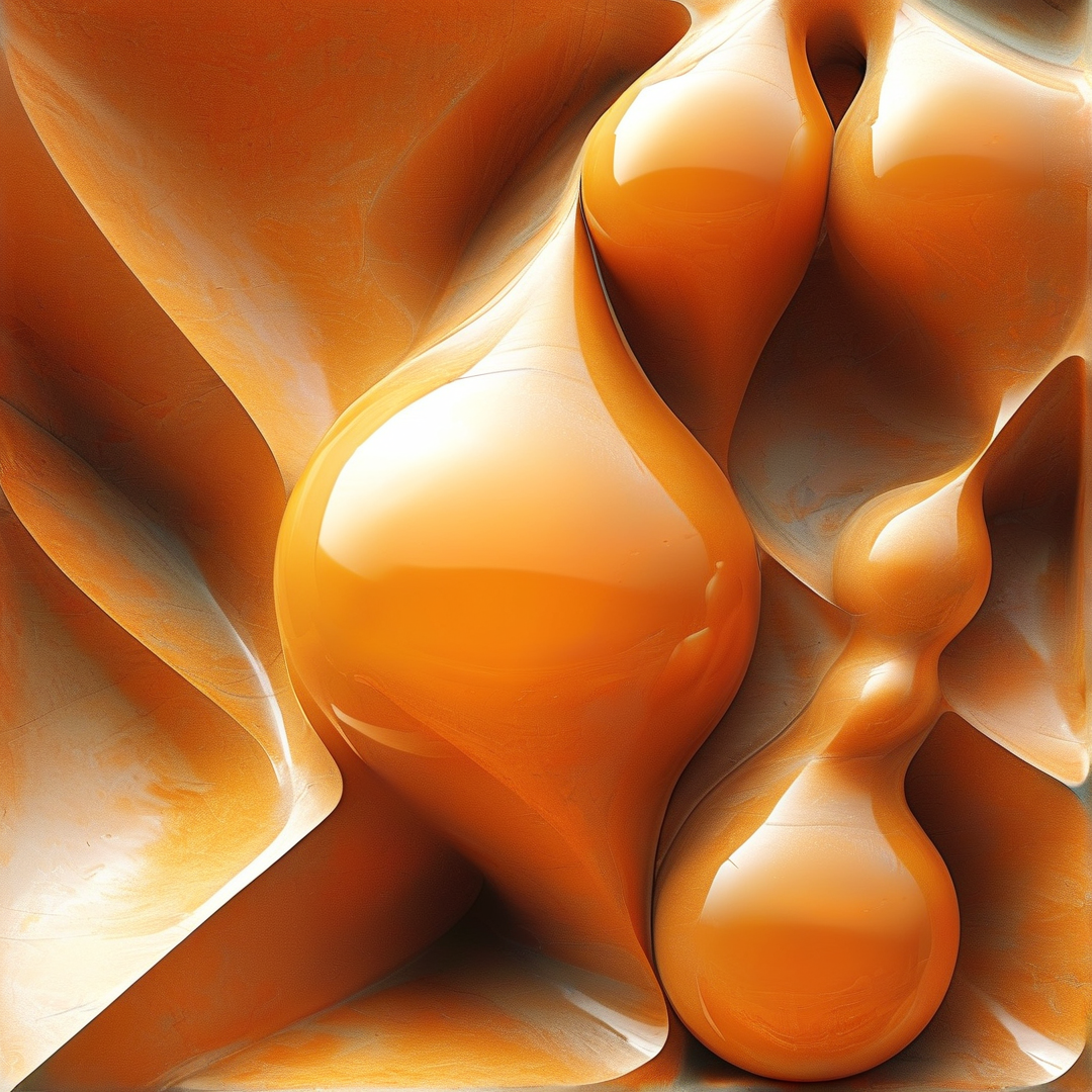 Orange Fluid Abstract Art