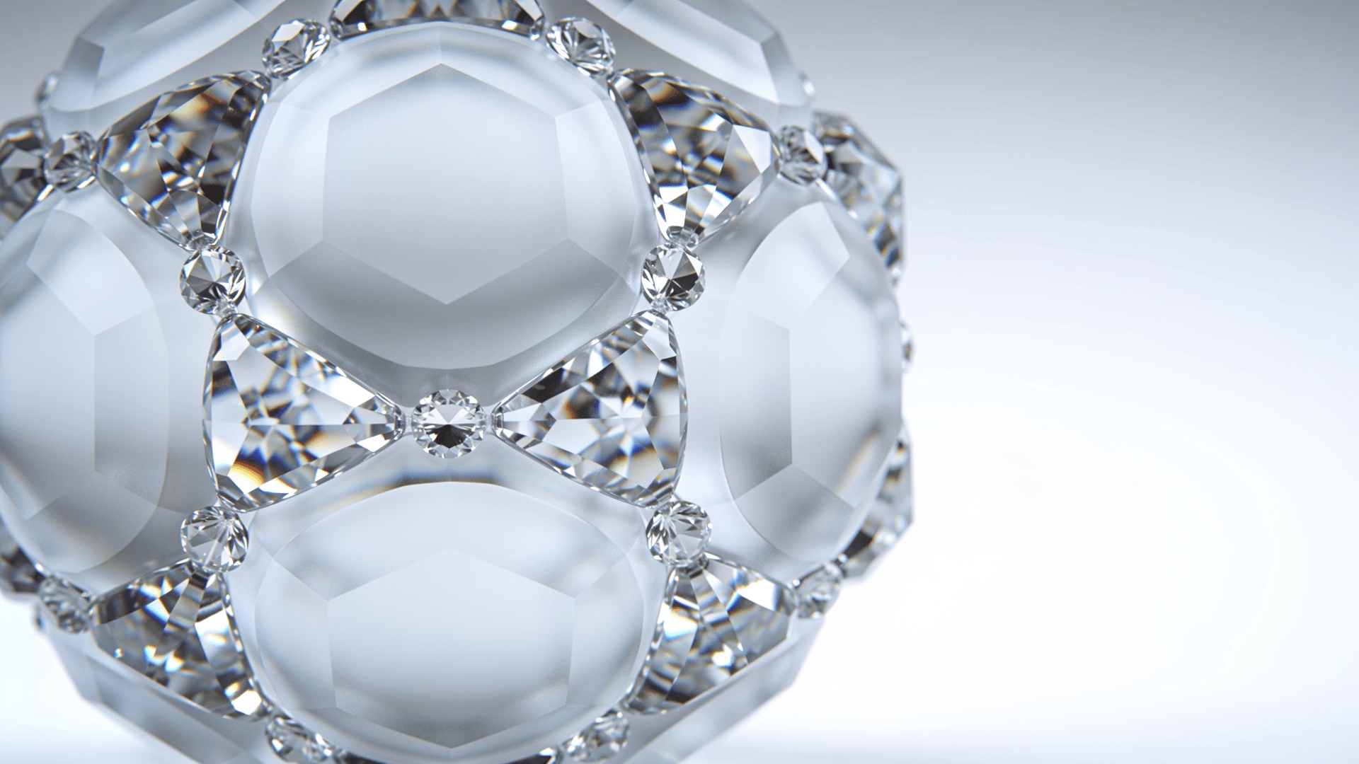 Frosted Glass, Crystal Geometric Sphere