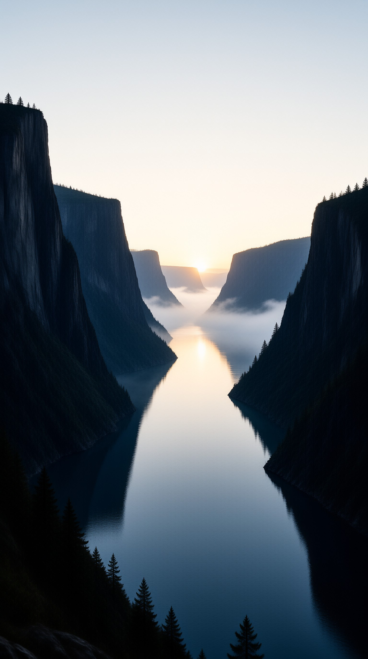 Misty River Sunrise