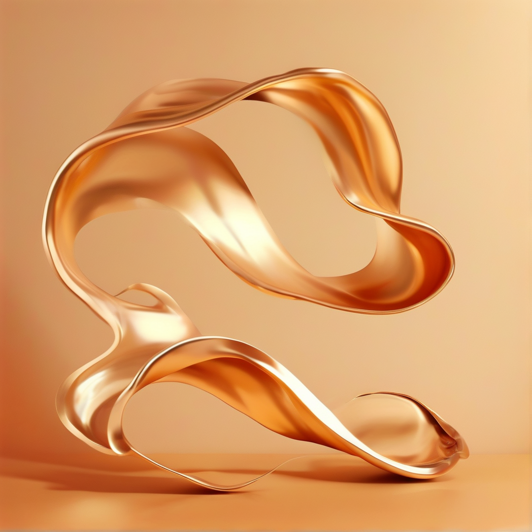 Golden Abstract Fluid Sculpture