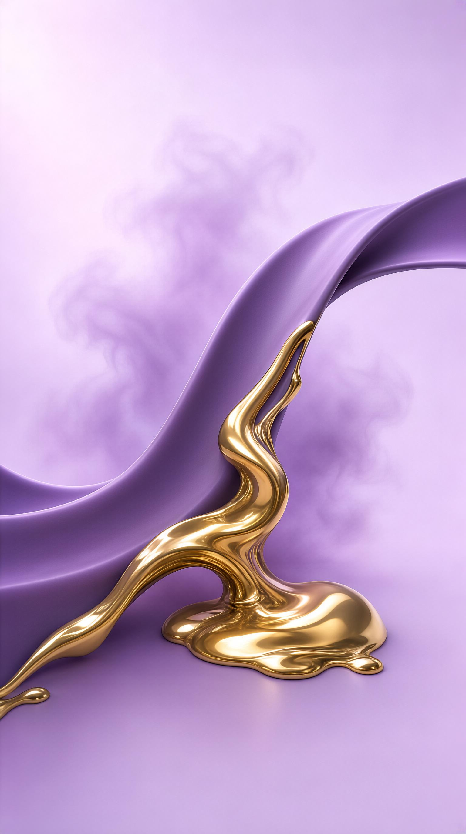 Abstract Golden Liquid Flow