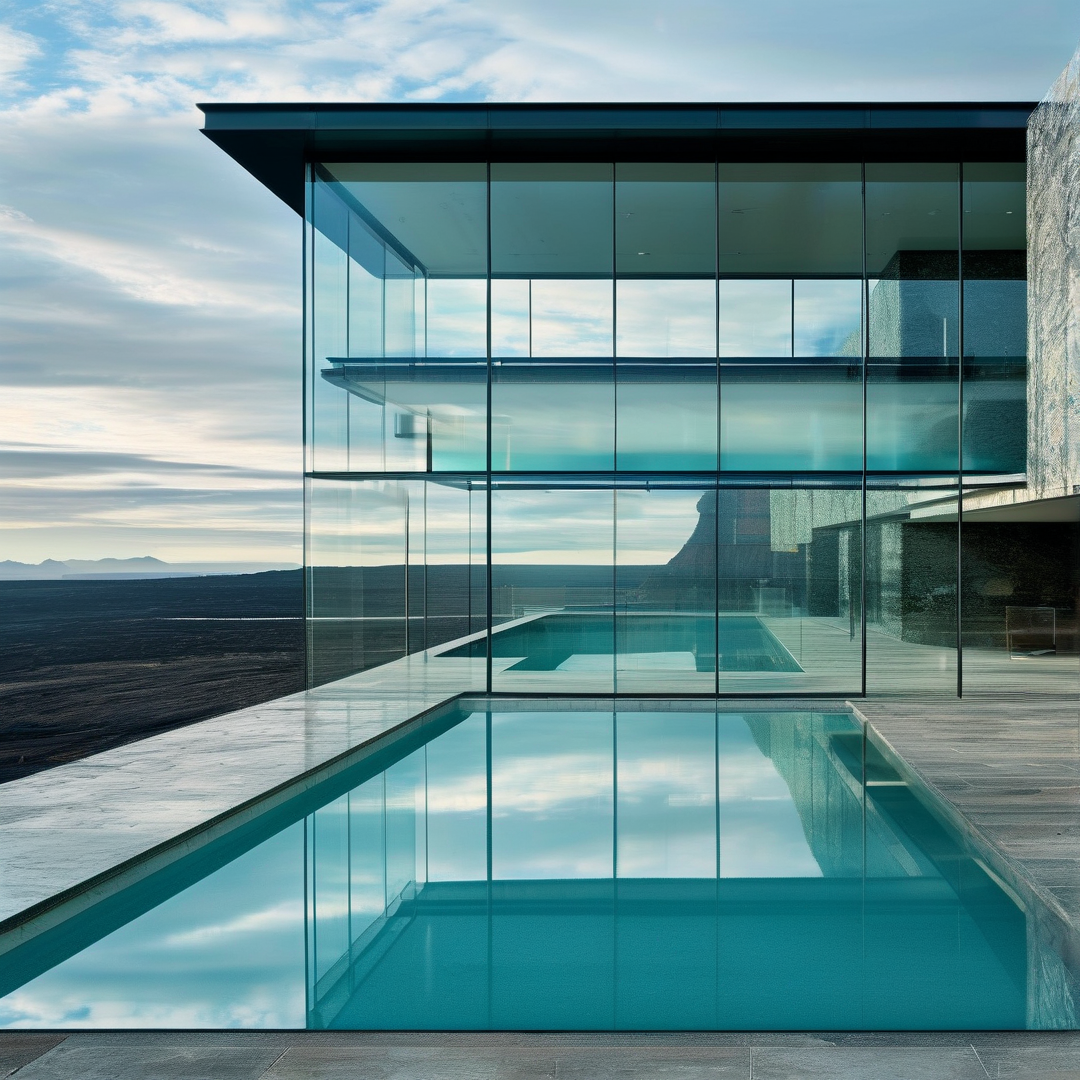Modern Glass House Pool