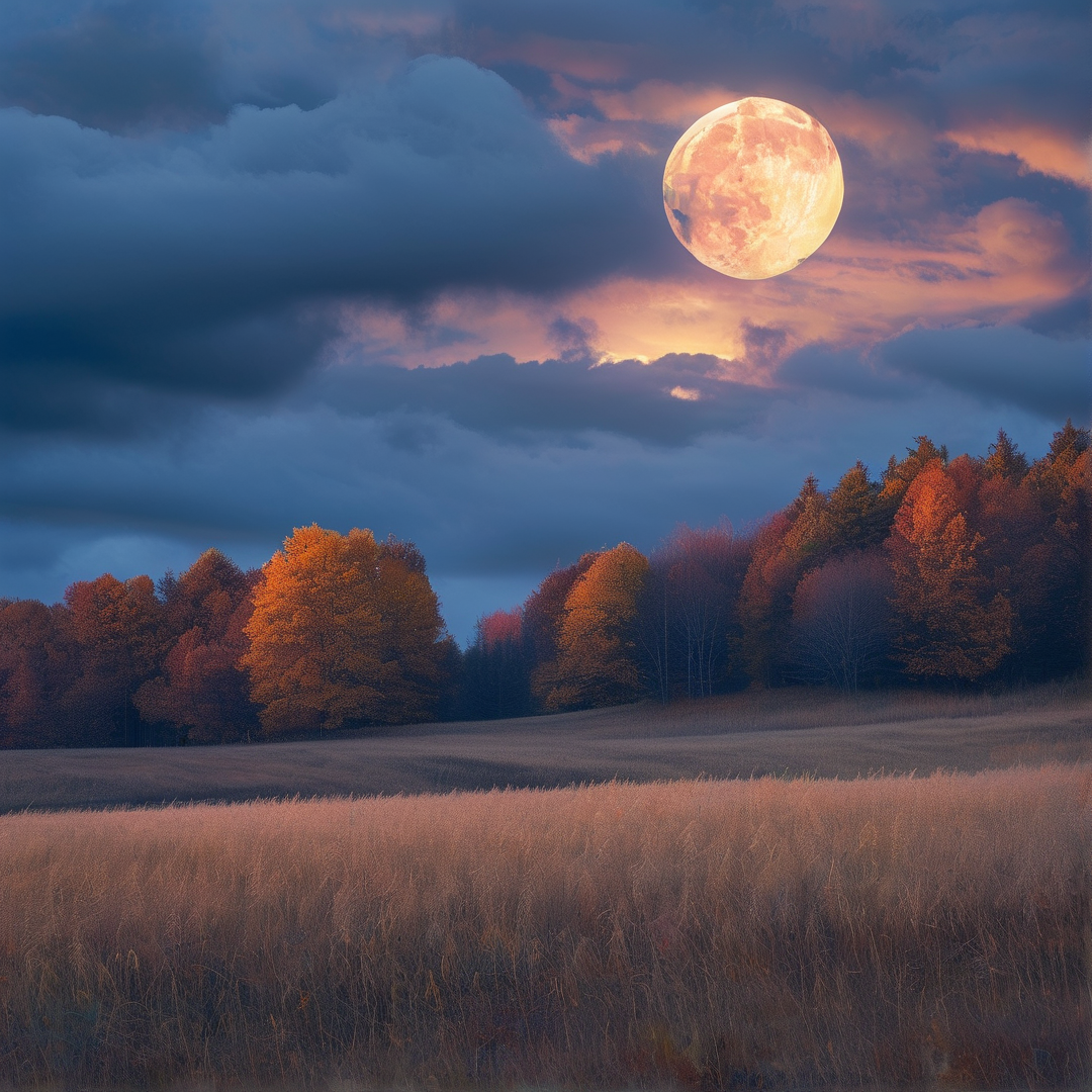 Moody Autumn Moonrise