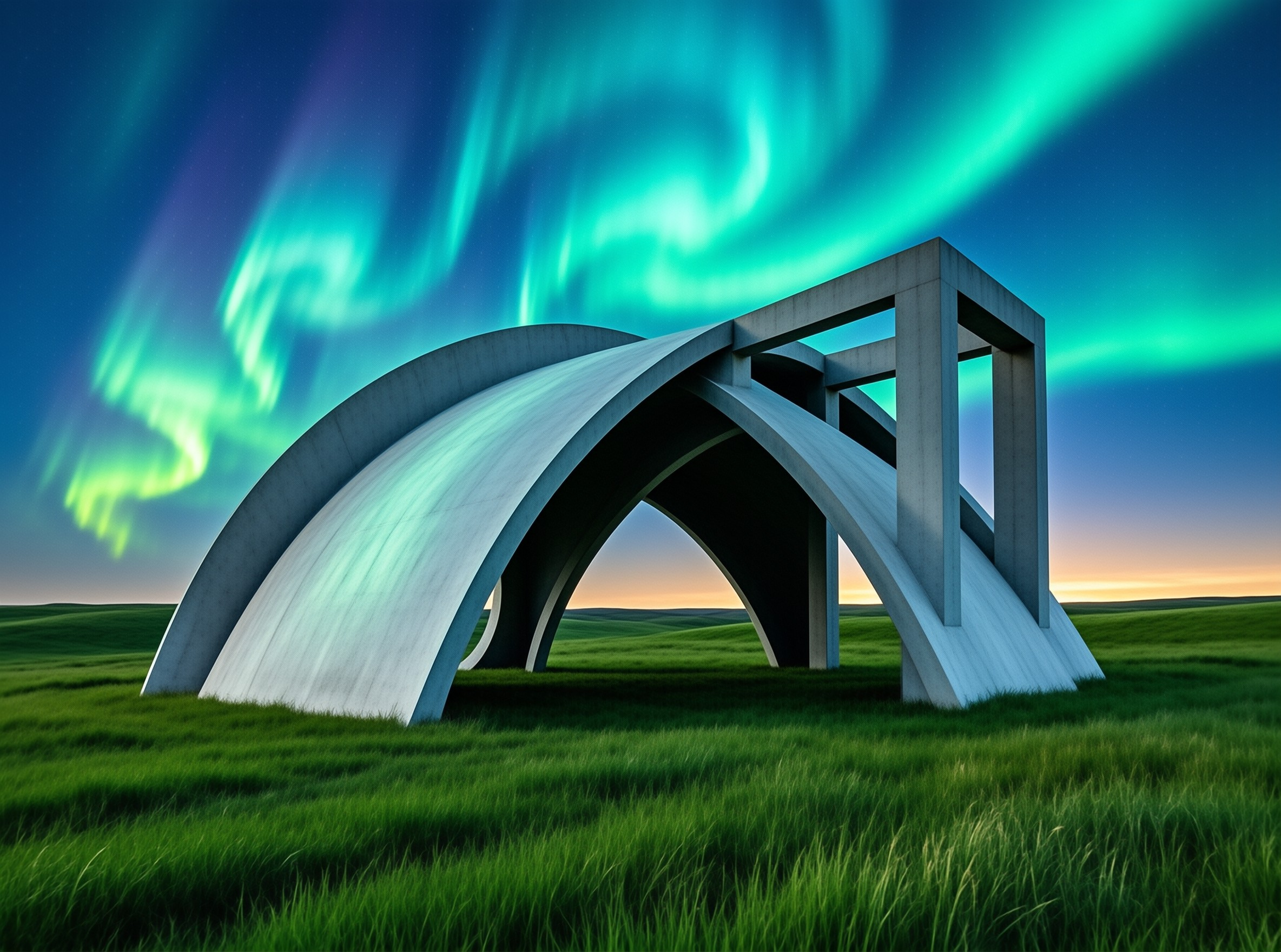 White Structure Under Aurora