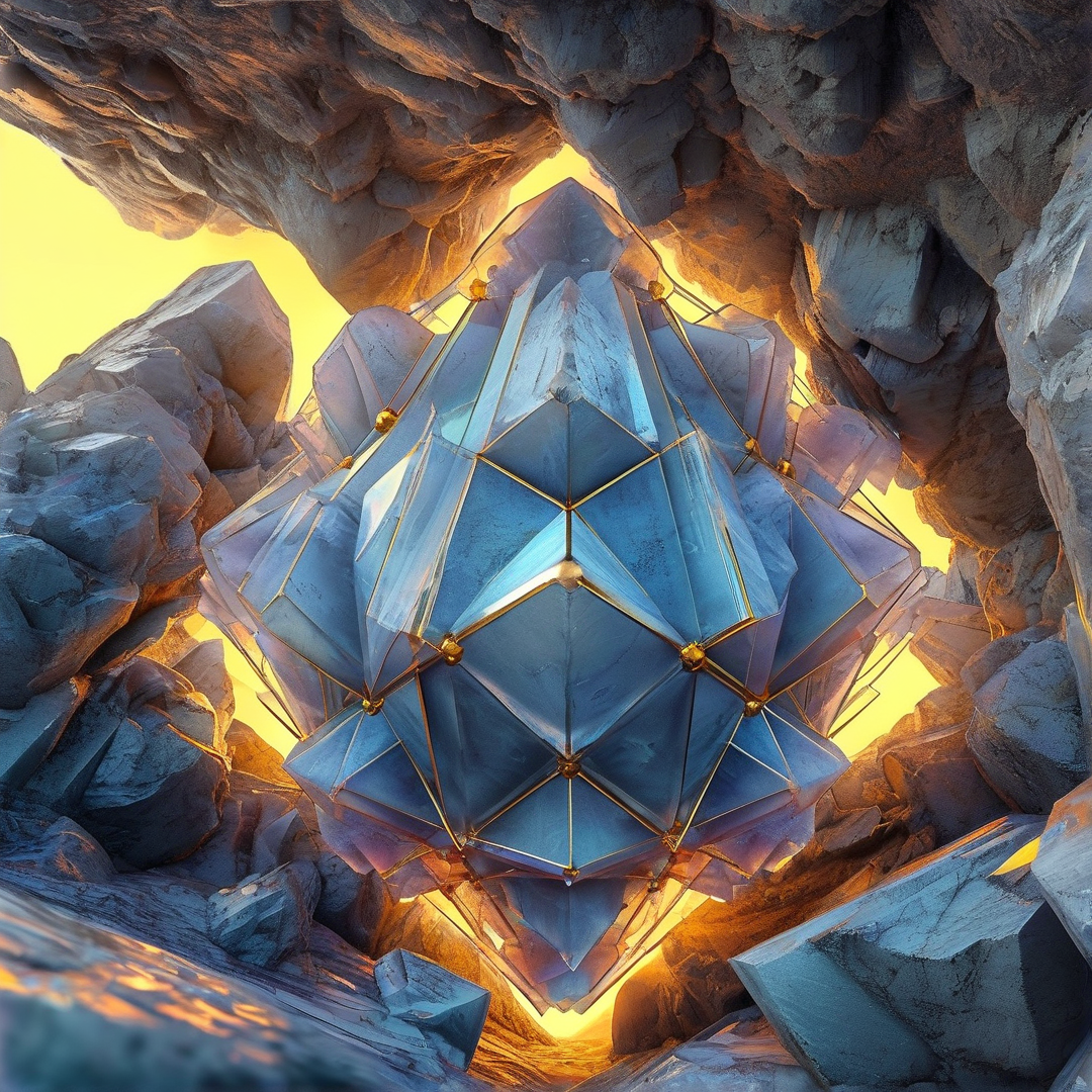 Blue Geometric Crystal