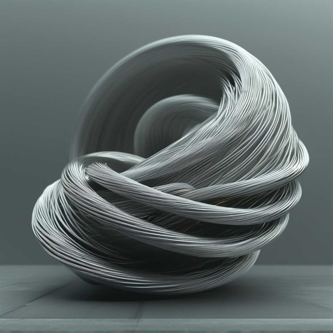 Abstract Silver Wire Knot
