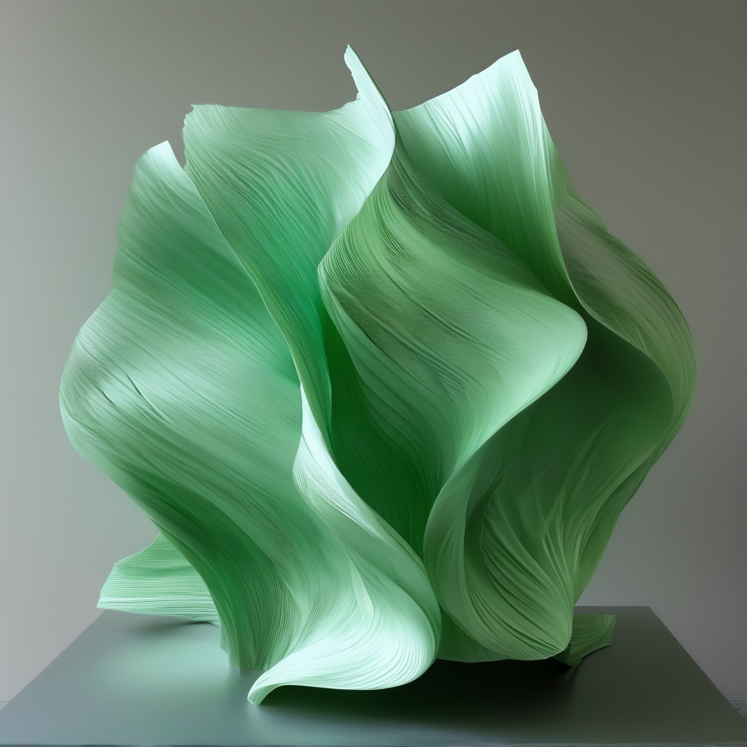 Abstract Green Flow Sculpture