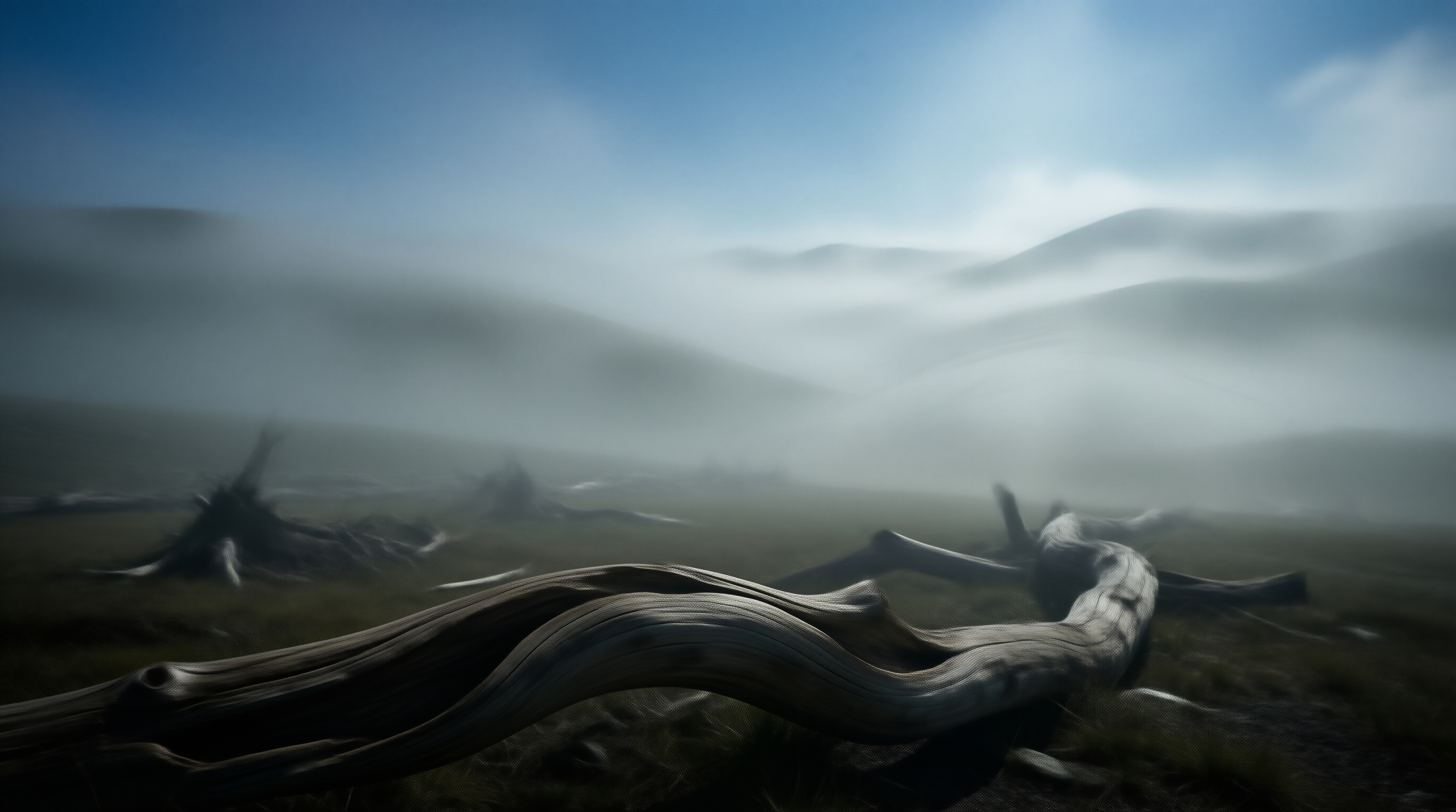 Misty Driftwood Landscape