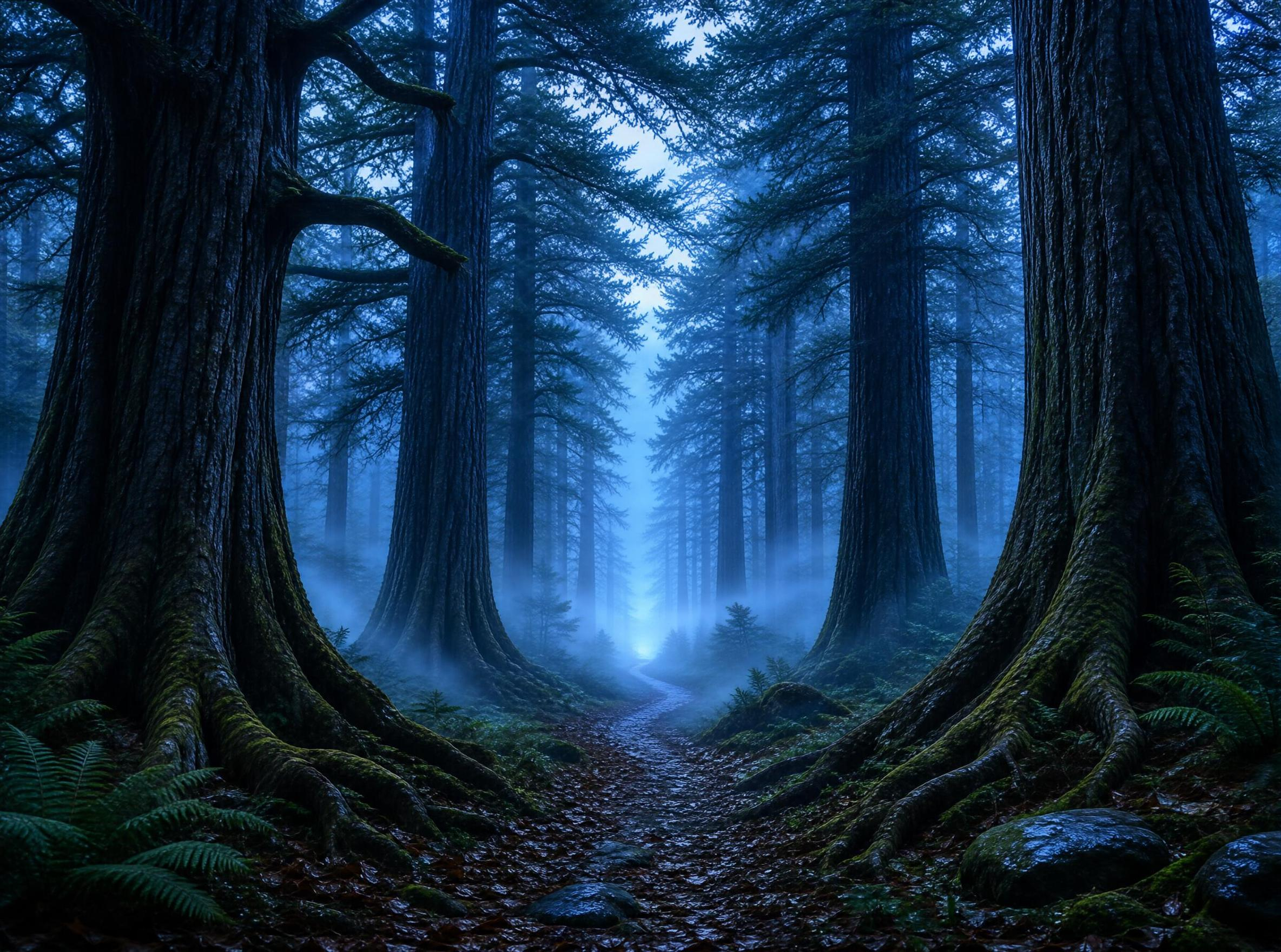 Misty Forest Path