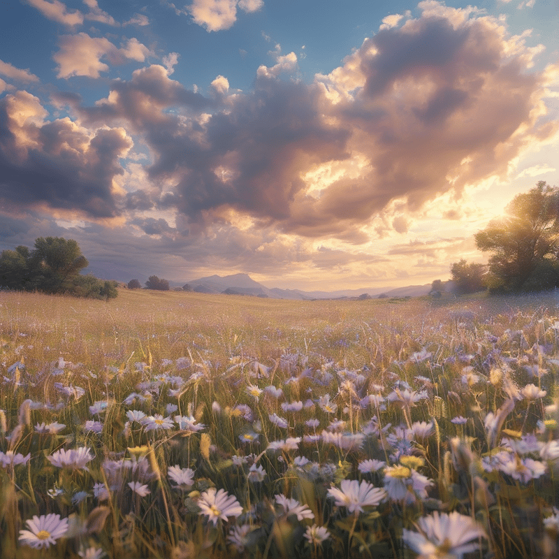Golden Meadow at Sunset