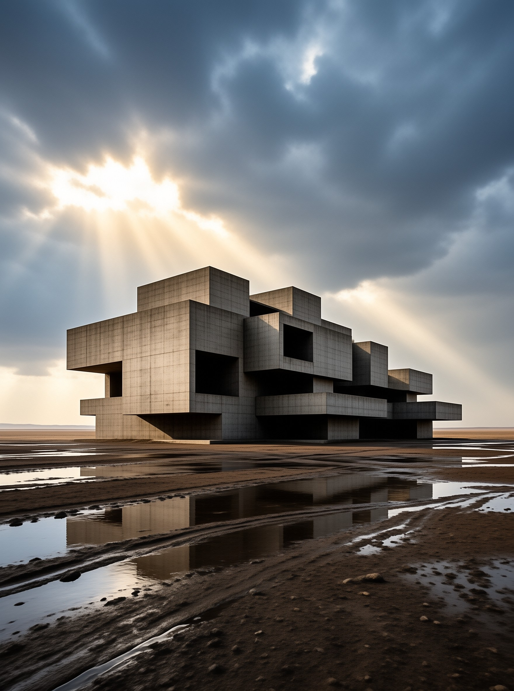 Concrete Monolith in Desert