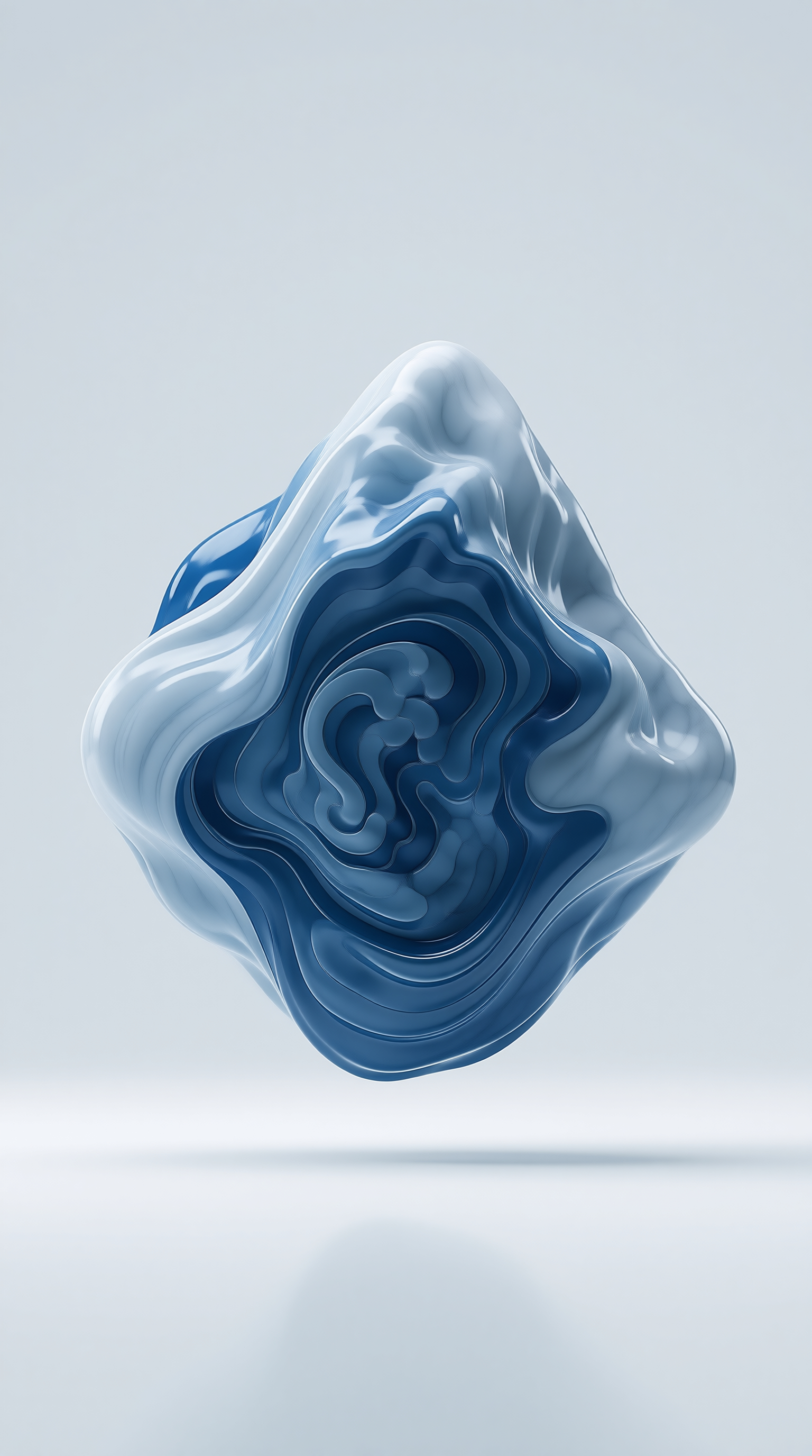 Abstract Blue Fluid Shape