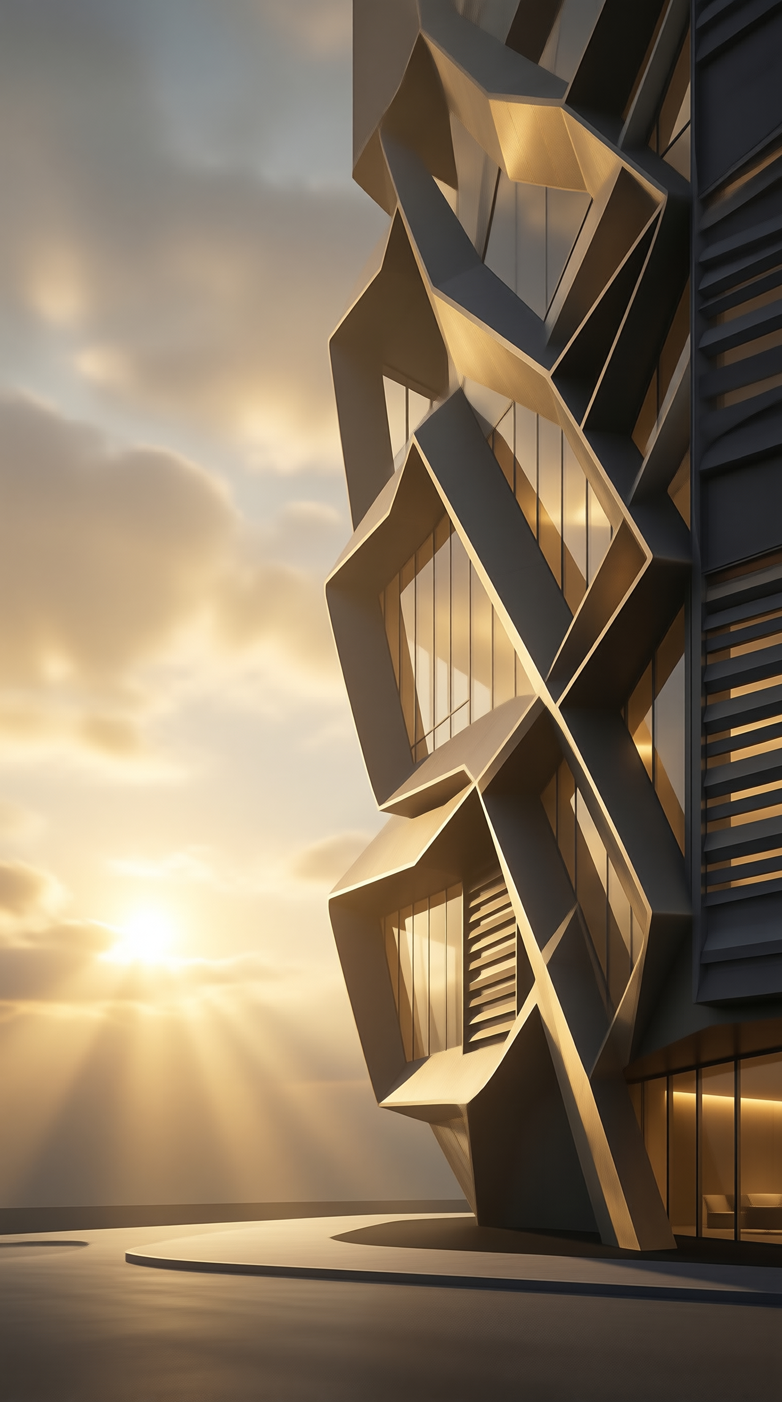 Geometric Skyscraper Sunset