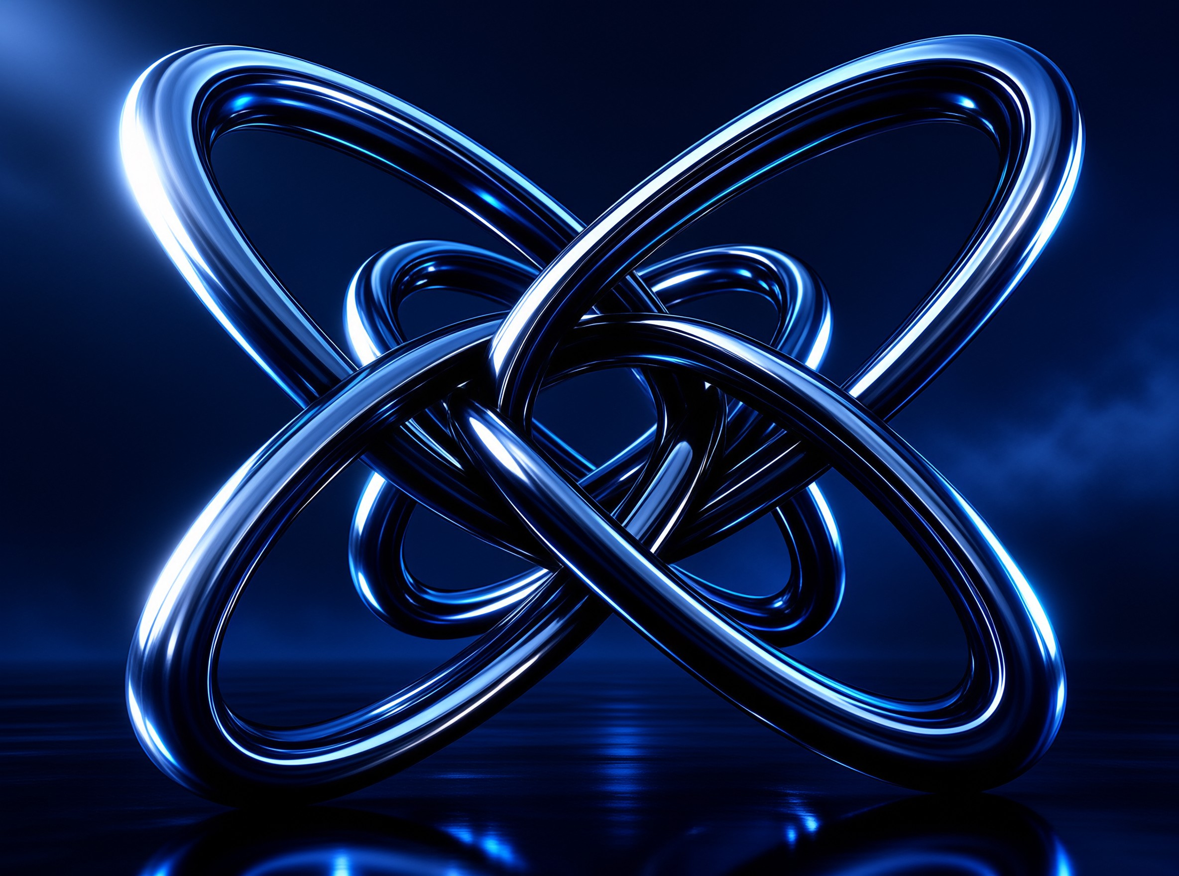 Blue Abstract Metallic Art