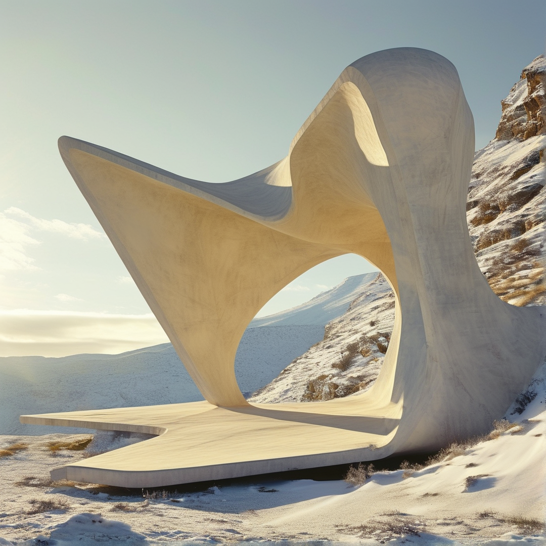 Futuristic Snowy Structure