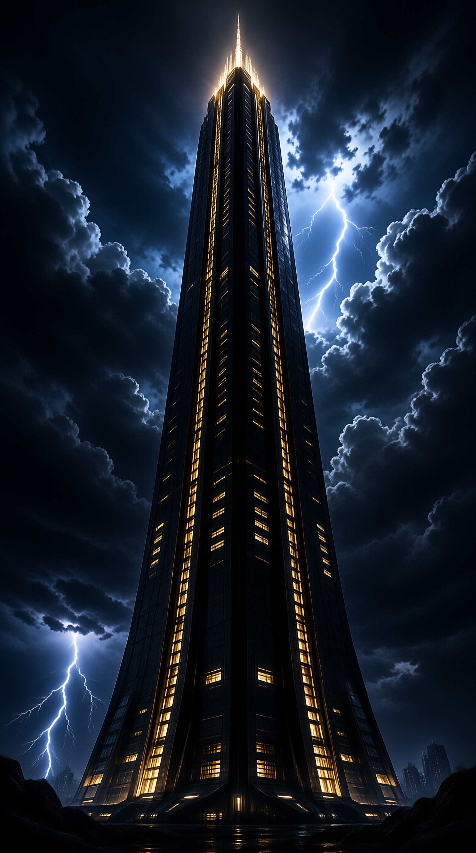 Stormy Skyscraper Night