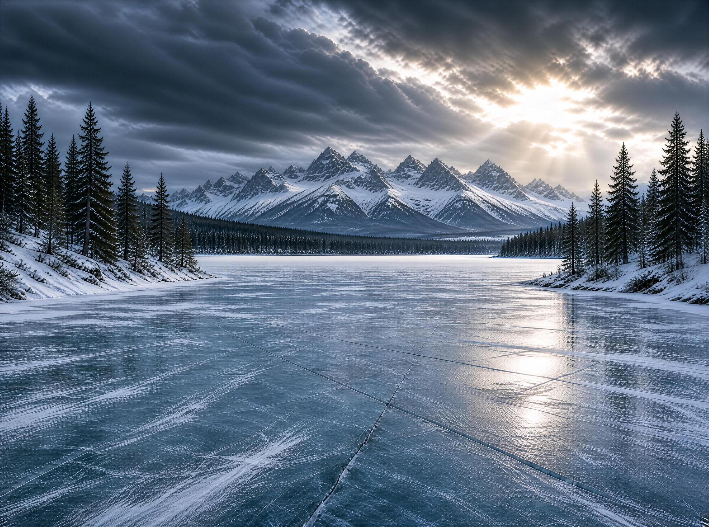 Frozen Lake Mountain View