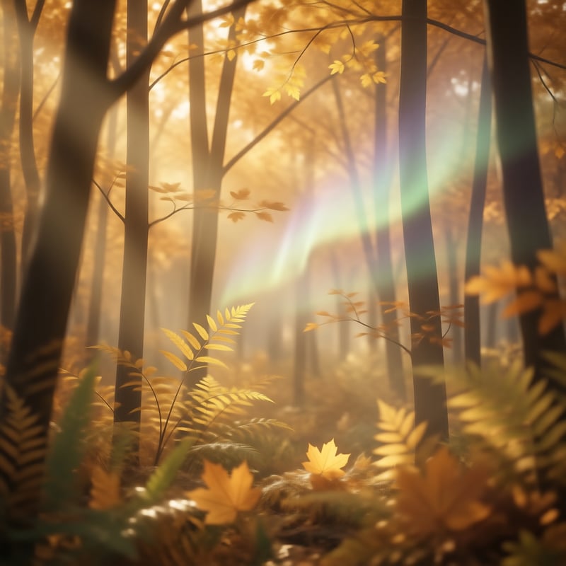 Sunlit Autumn Woods