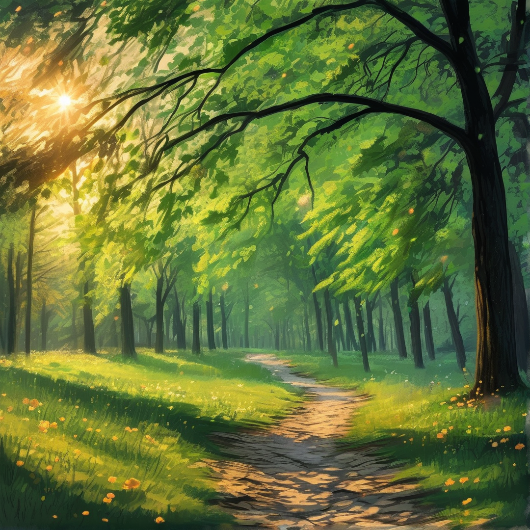 Sunlit Forest Path