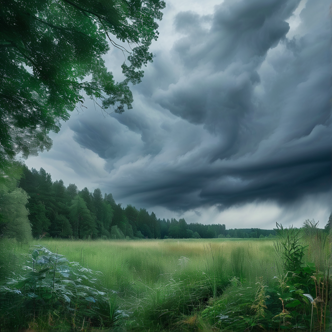 Storm Clouds Over Meadow
