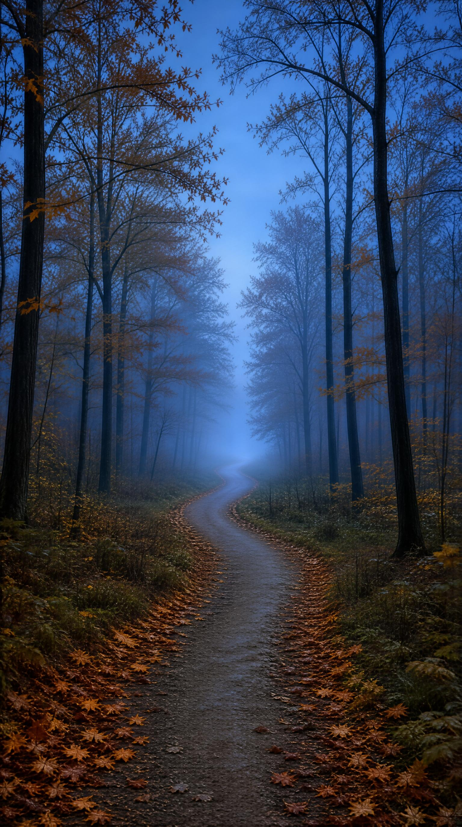 Misty Autumn Forest Path