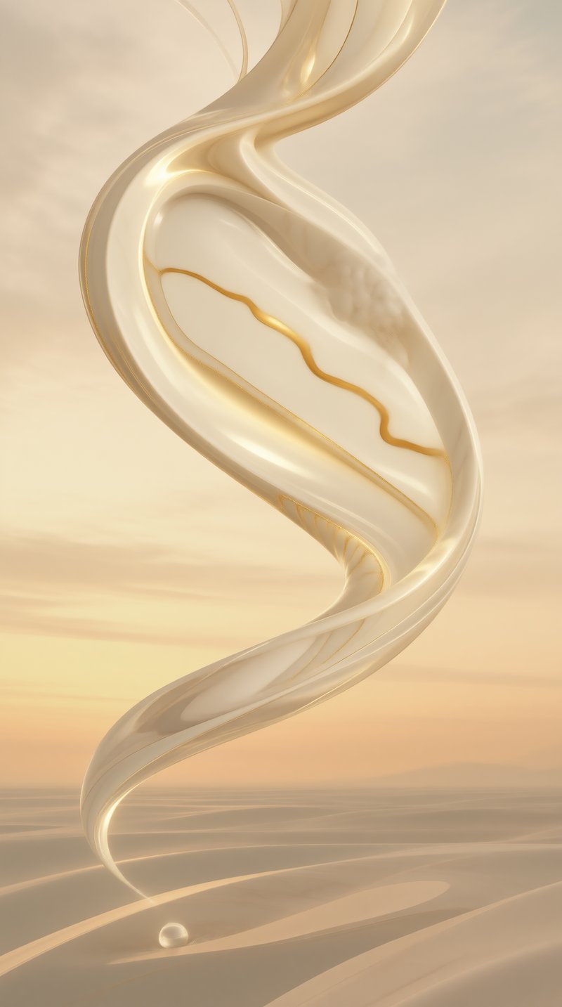 Abstract Golden Spiral Ribbon
