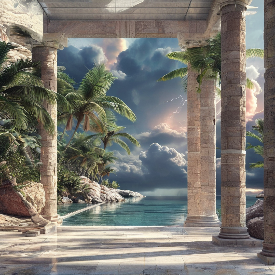 Stormy View Through Colonnade