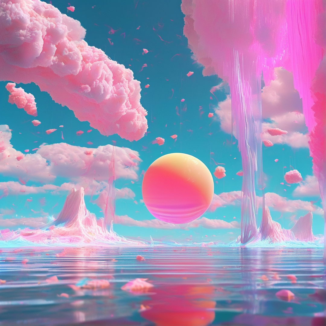Surreal Pink Cloud Landscape