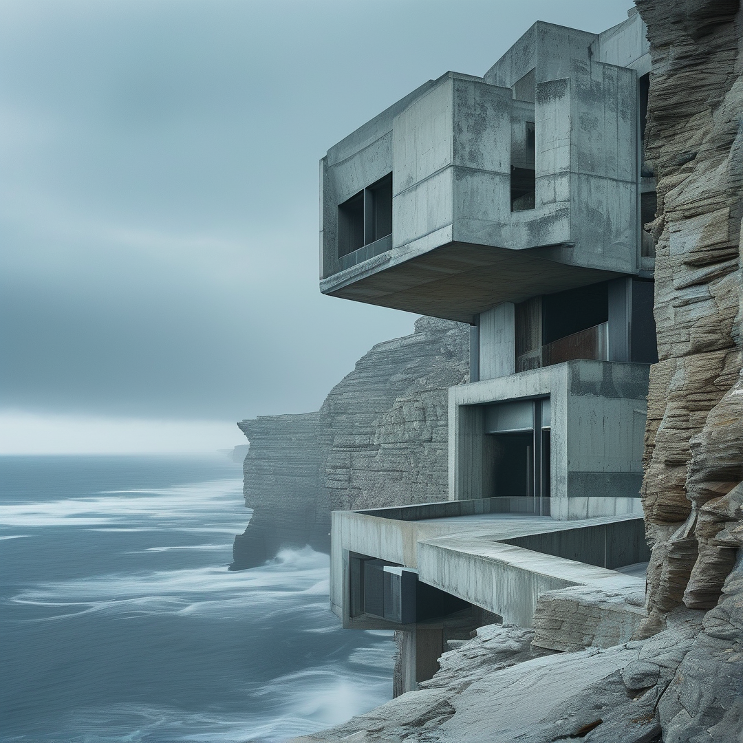 Cliffside Brutalist Villa