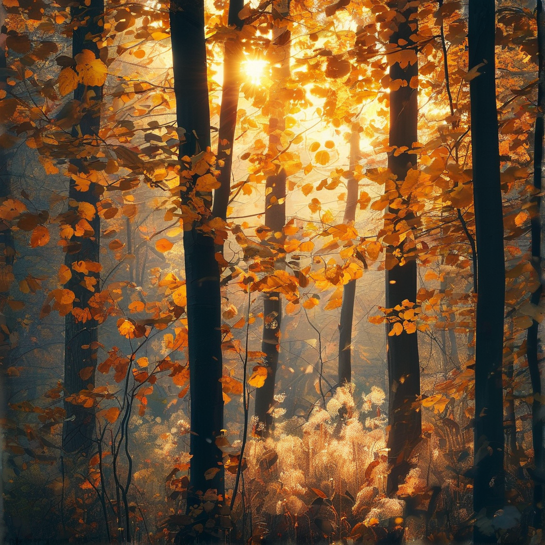 Golden Autumn Forest Light