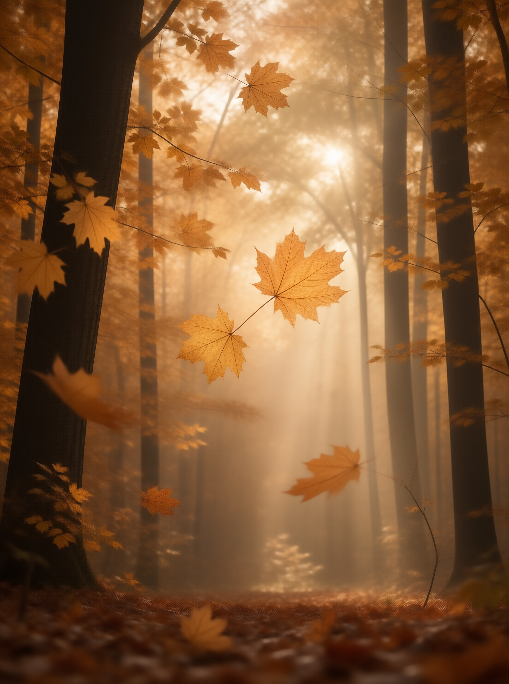 Autumn Misty Forest