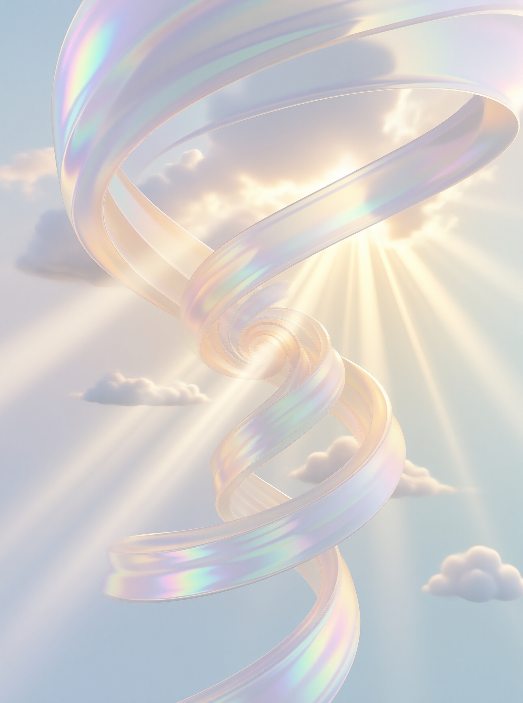 Iridescent Spiral Ribbon