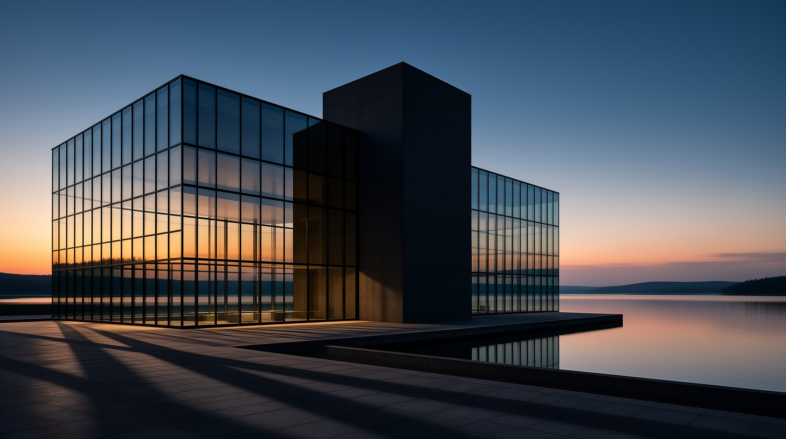 Modern Architecture at Sunset