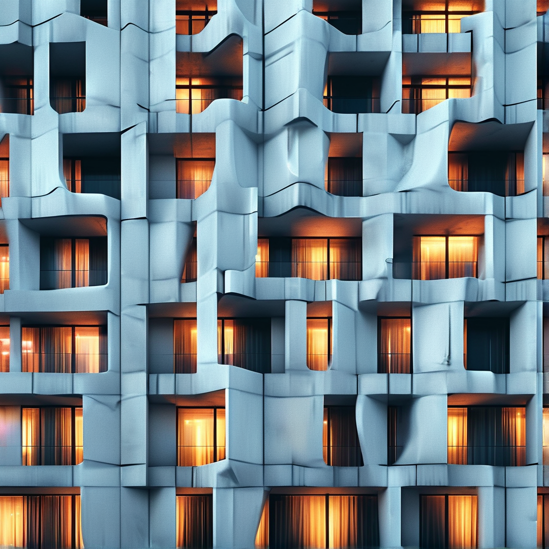 Modern Wavy Building Facade