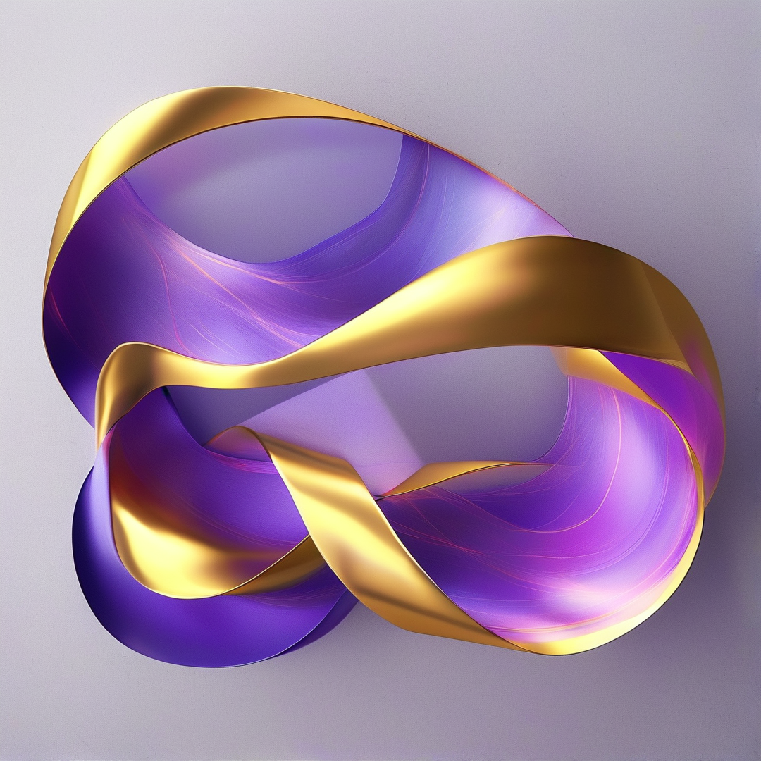 Abstract Purple and Gold Loop