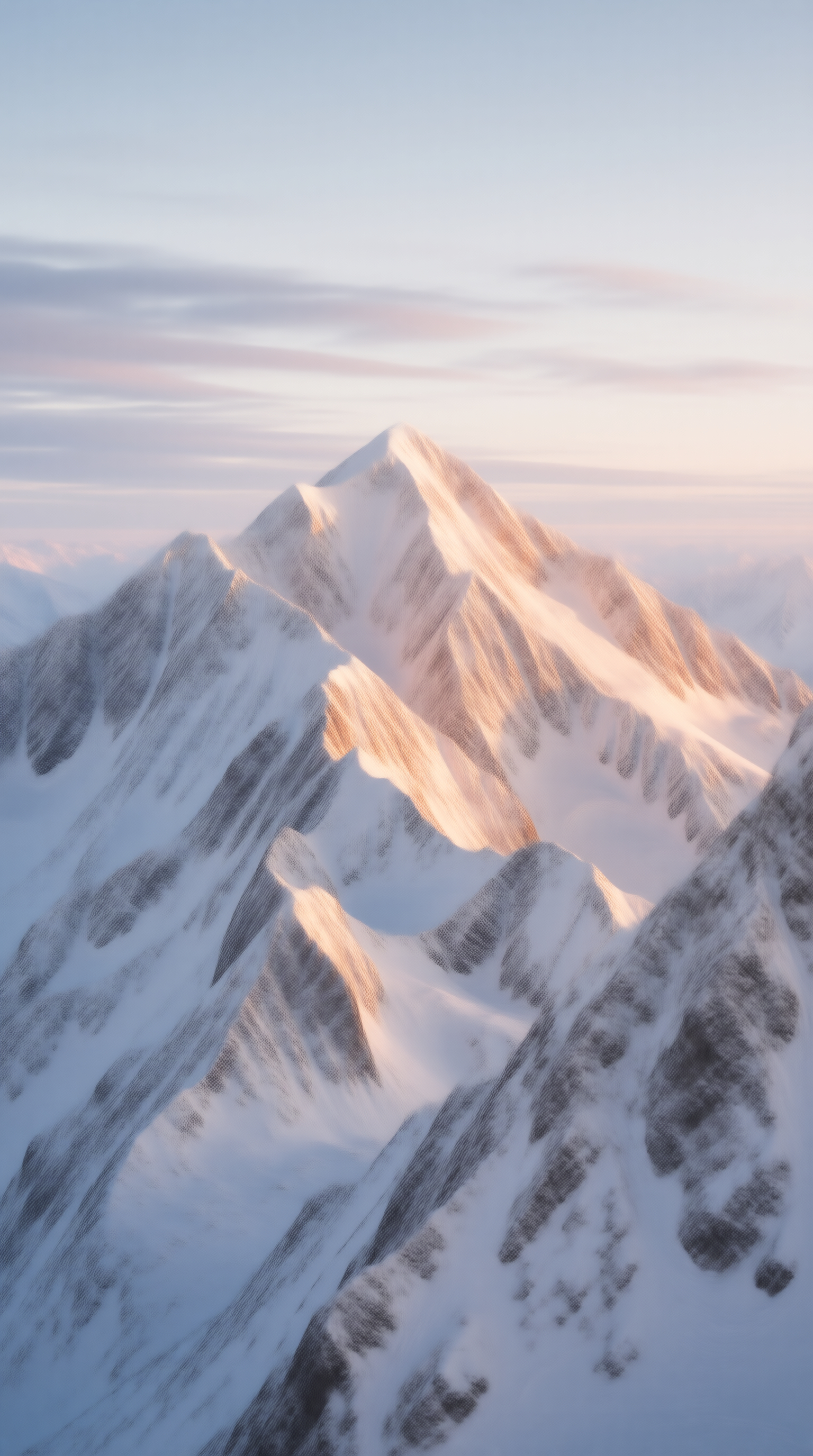 Sunlit Snowy Mountain Peak