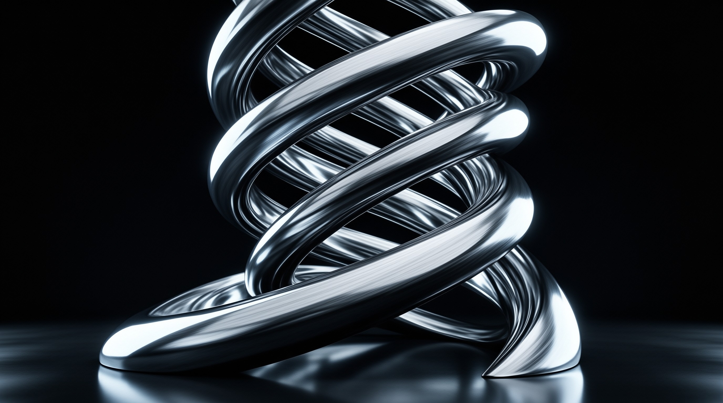 Chrome Ribbon Spiral — Polished Metal Study