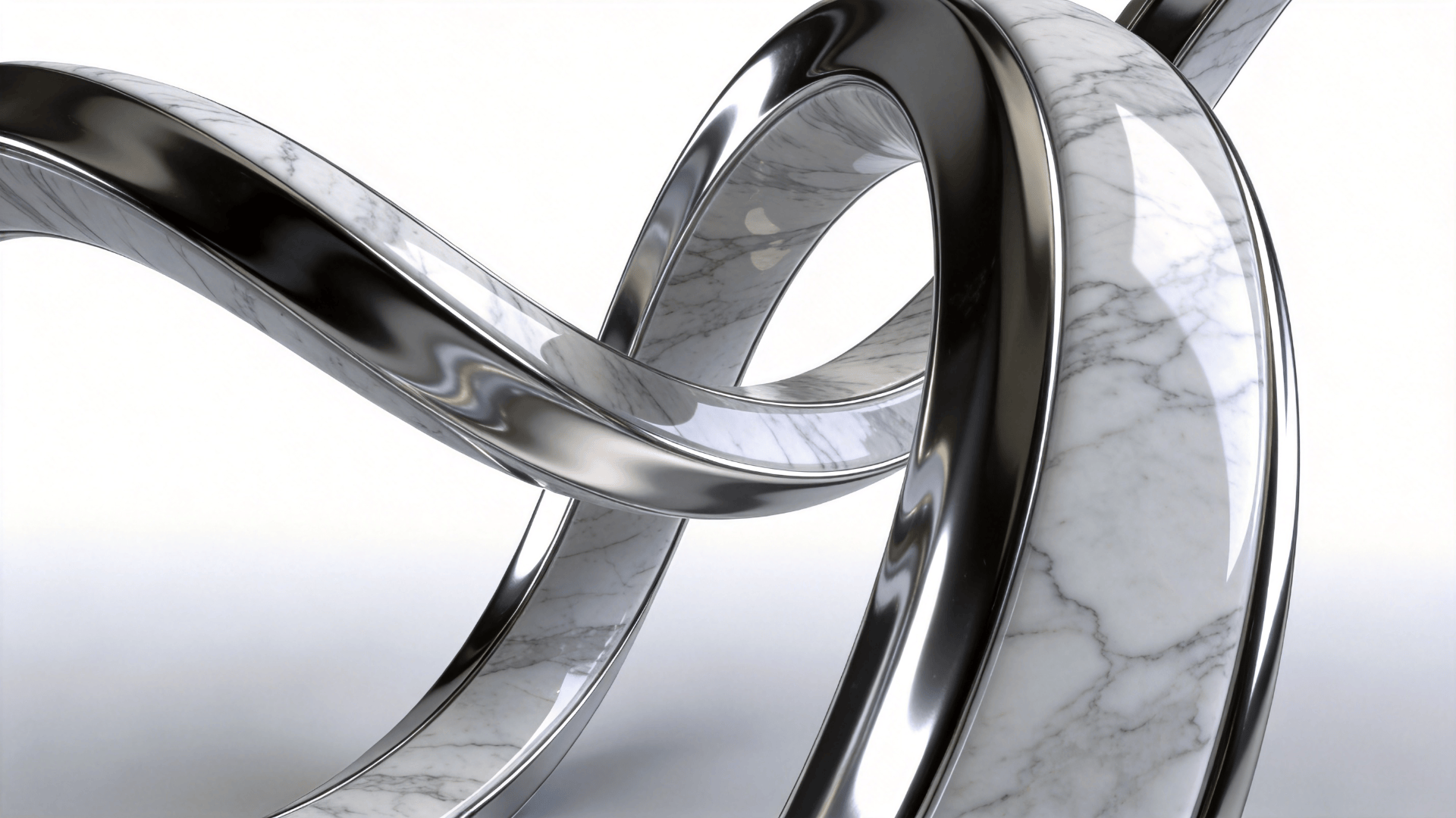 Liquid Chrome Curved Ribbon Study