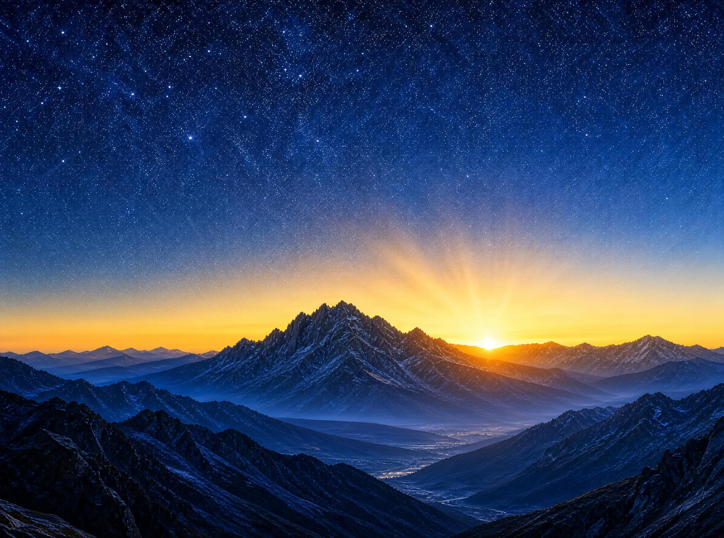 Starry Night Over Mountains