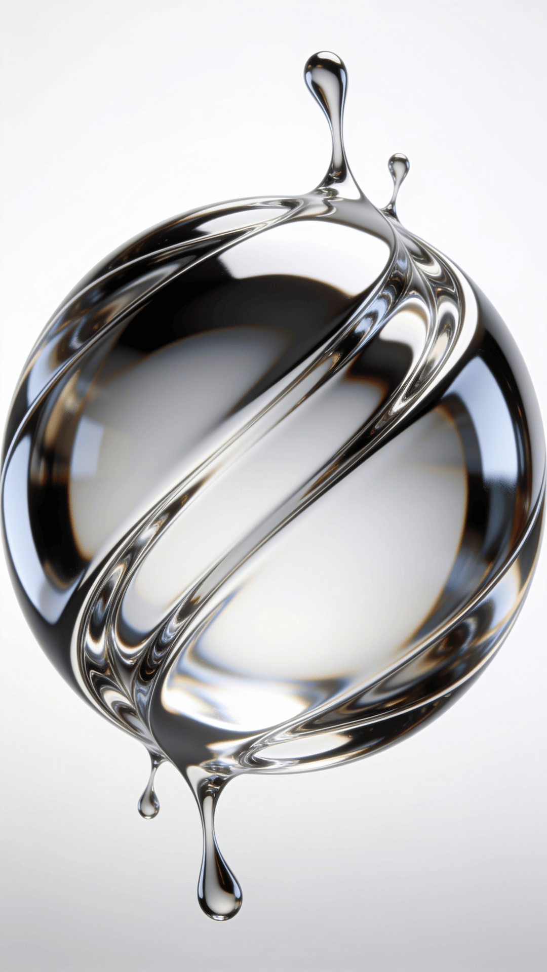 Liquid Chrome Floating Orb